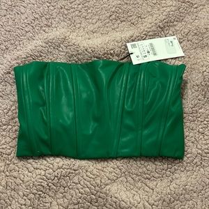 Leather Crop Tube Top